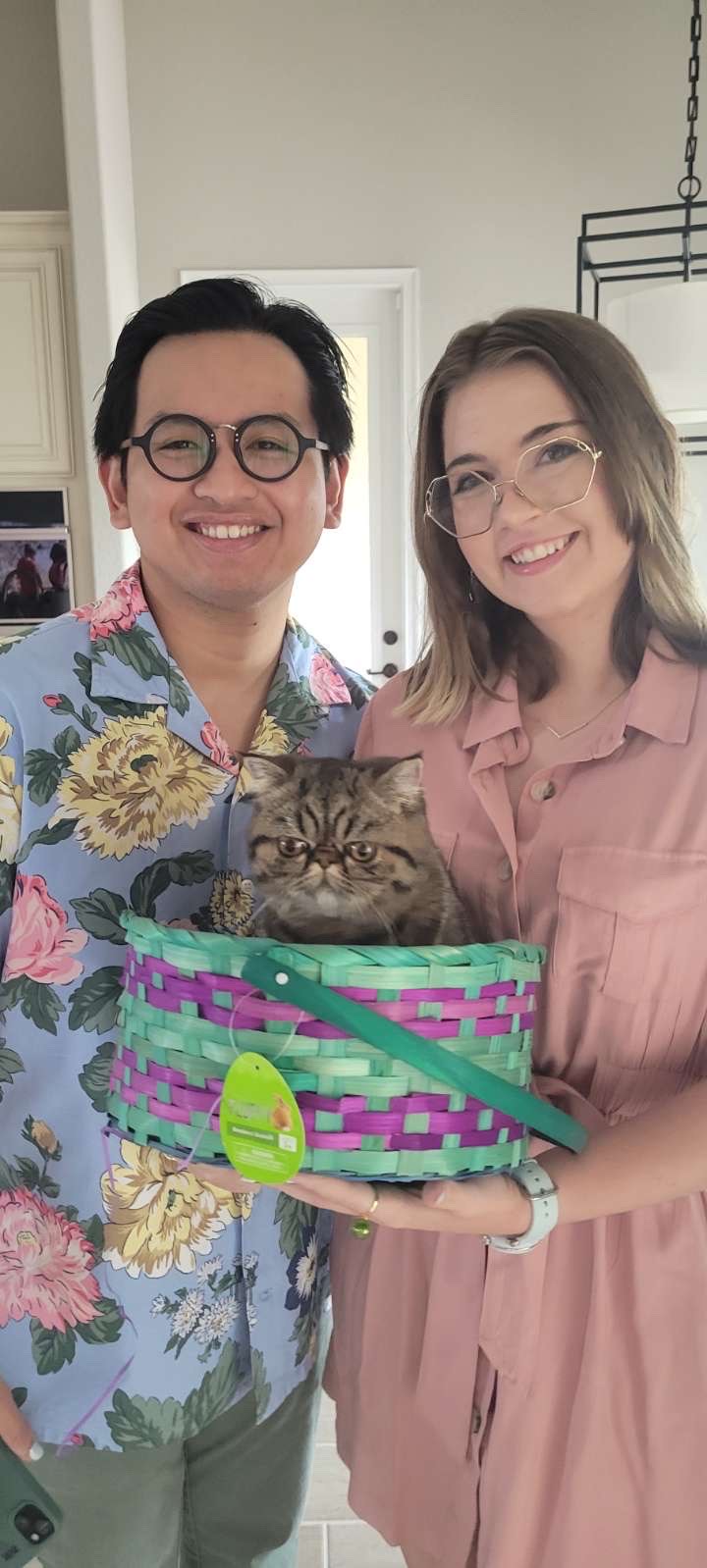 Kaley, Jay, and Nugget in a family photo